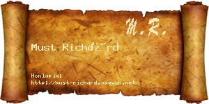 Must Richárd névjegykártya